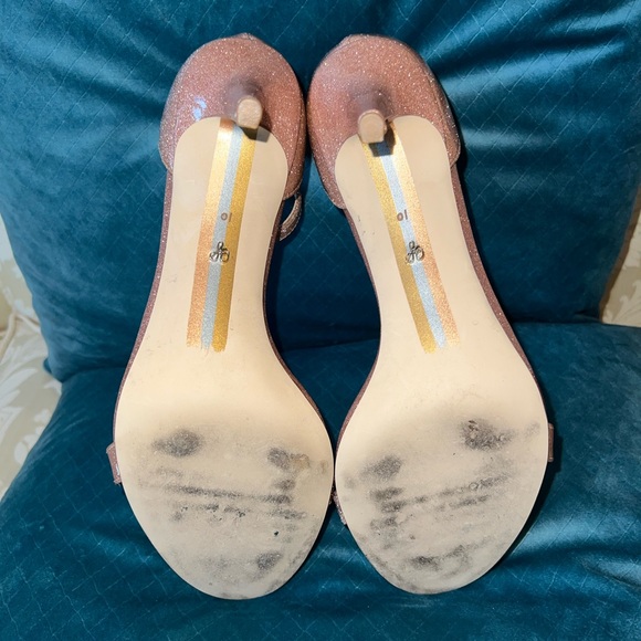 Sam Edelman Patti Strap Pink sparkle Sandal Heel size 10 - Picture 2 of 7